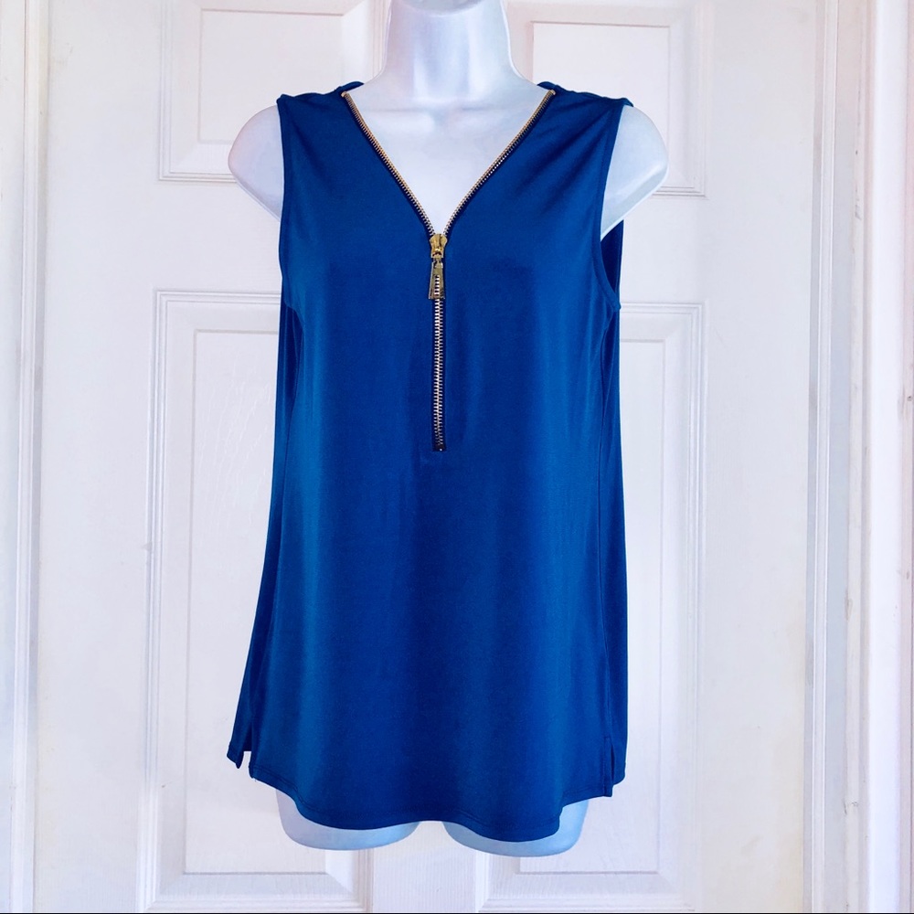 Carmen Marc Valvo Cobalt Blue Tank Top